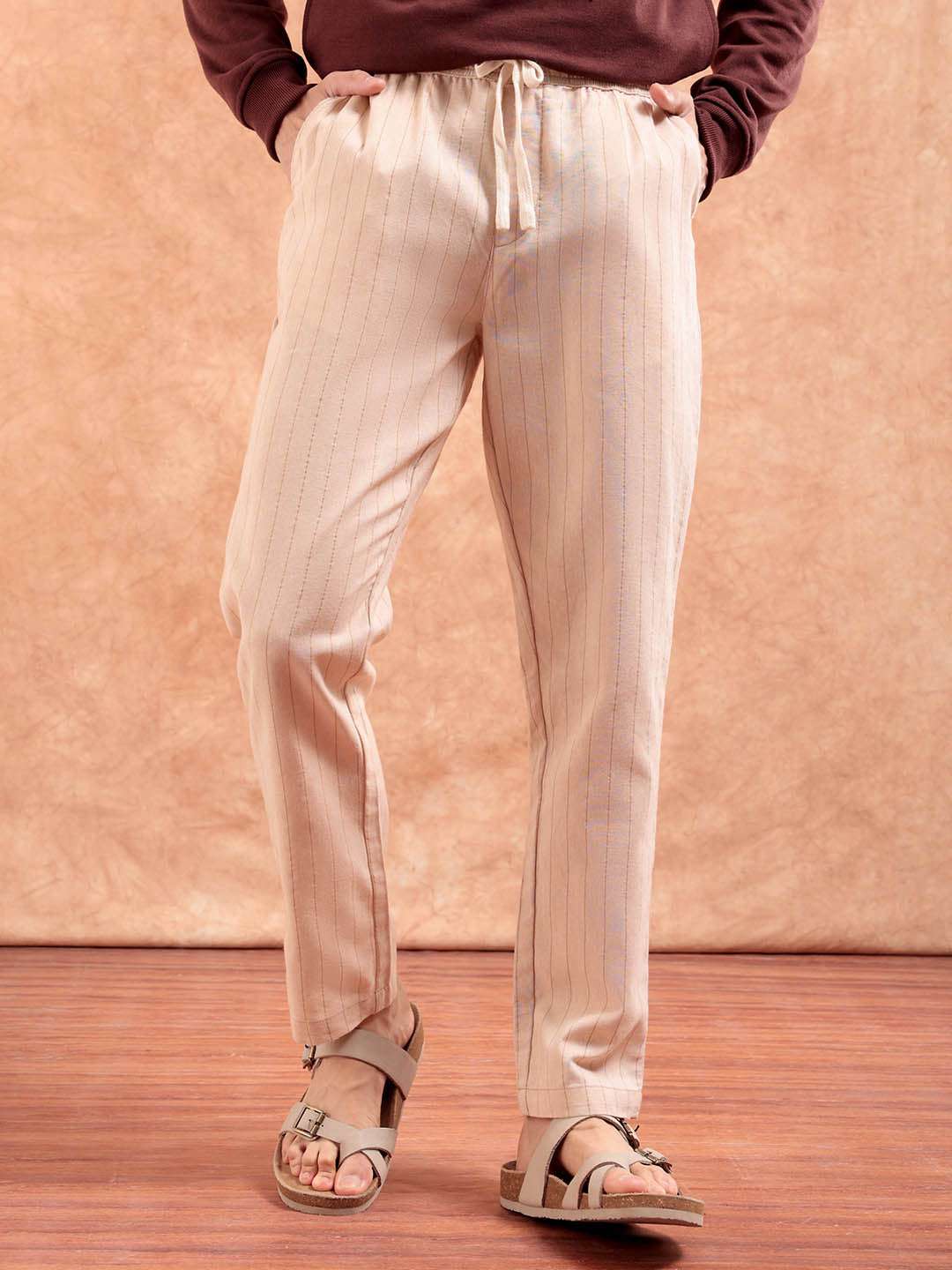 Shop Men Striped Trouser Online.