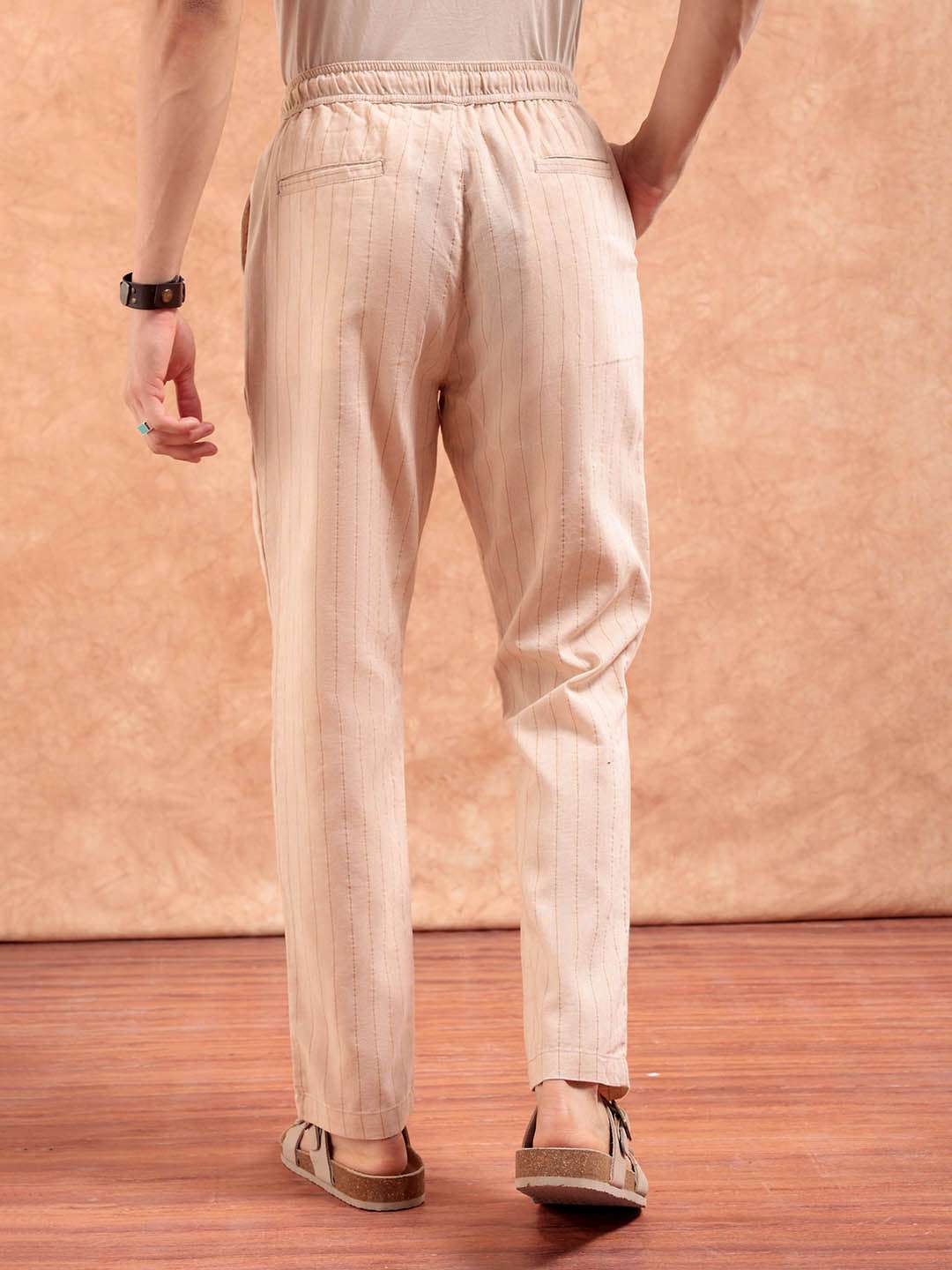 Shop Men Striped Trouser Online.