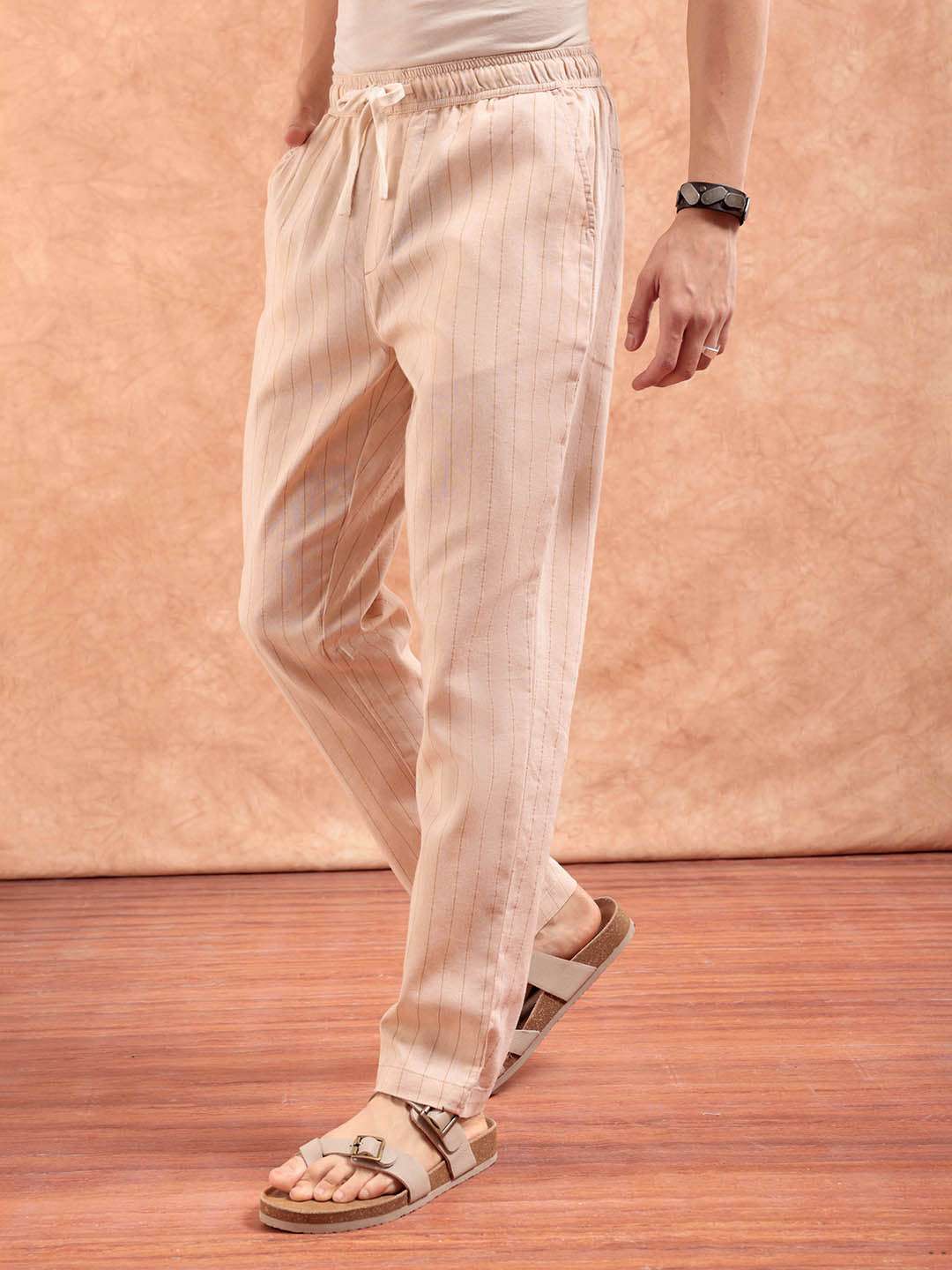 Shop Men Striped Trouser Online.