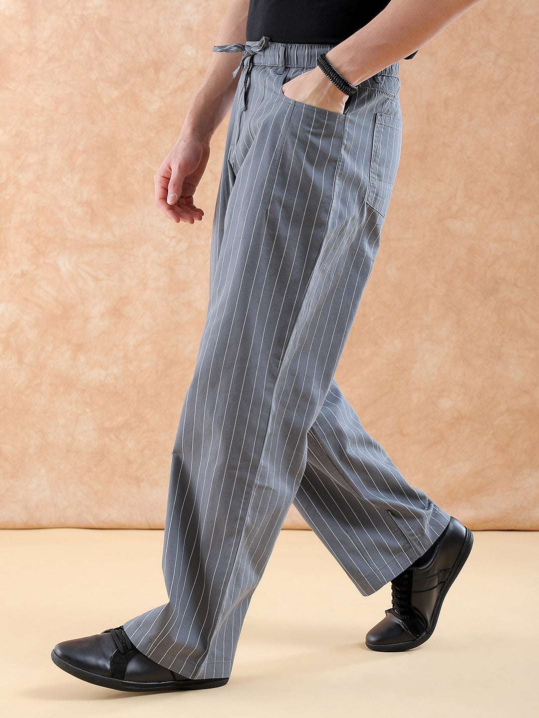 Shop Men Striped Trouser Online.