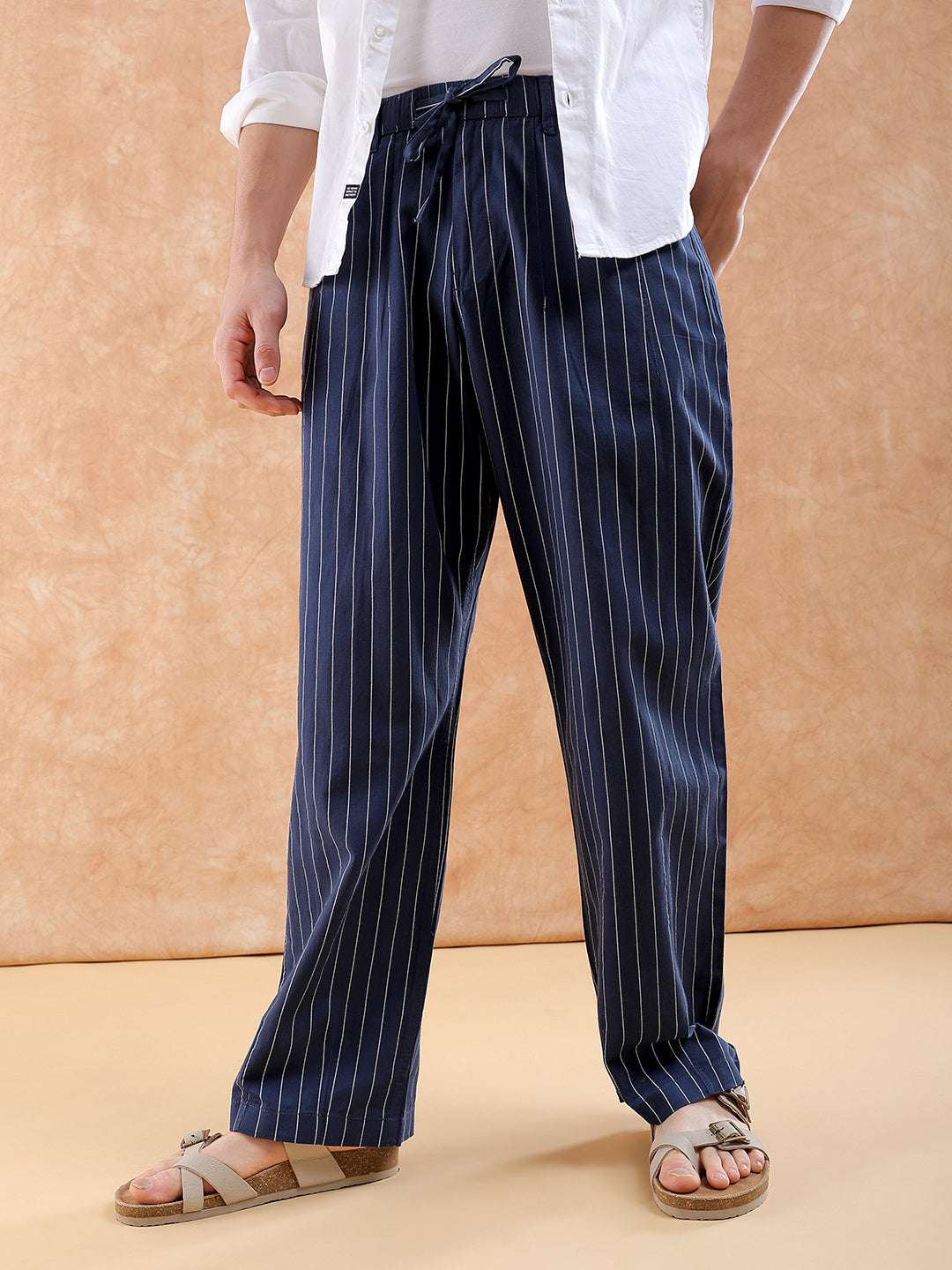 Shop Men Striped Trouser Online.