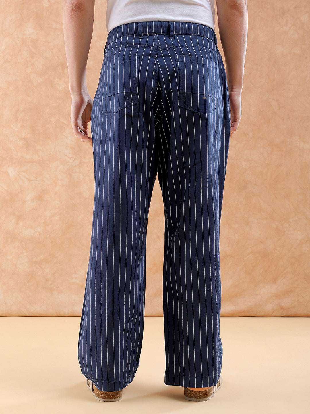 Shop Men Striped Trouser Online.