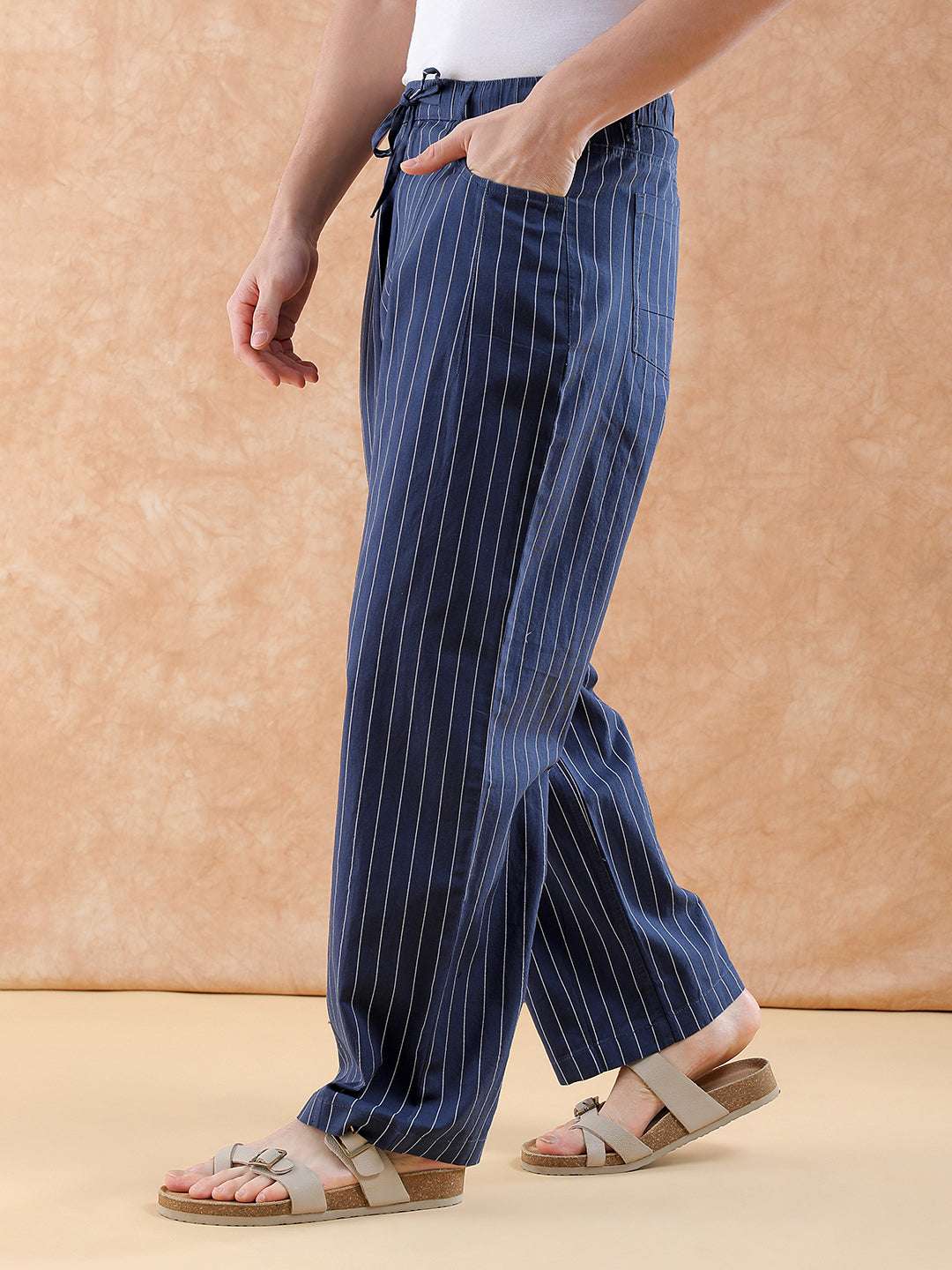 Shop Men Striped Trouser Online.