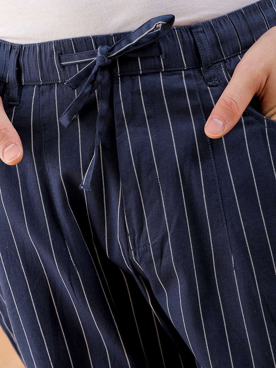 Shop Men Striped Trouser Online.