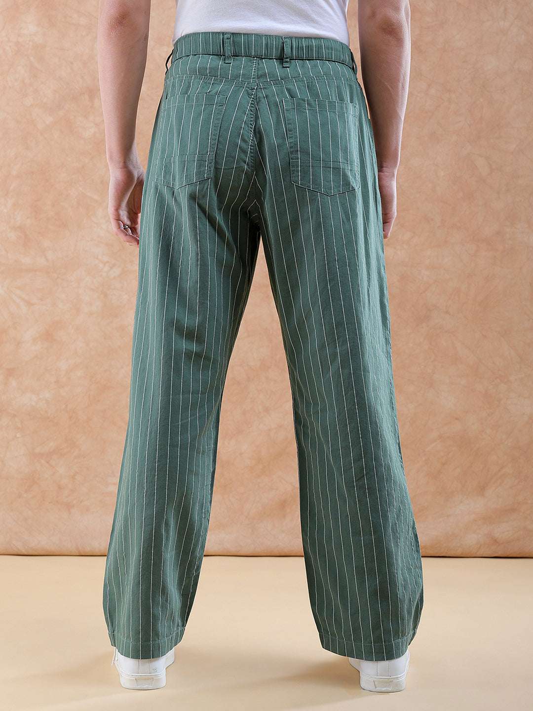 Shop Men Striped Trouser Online.