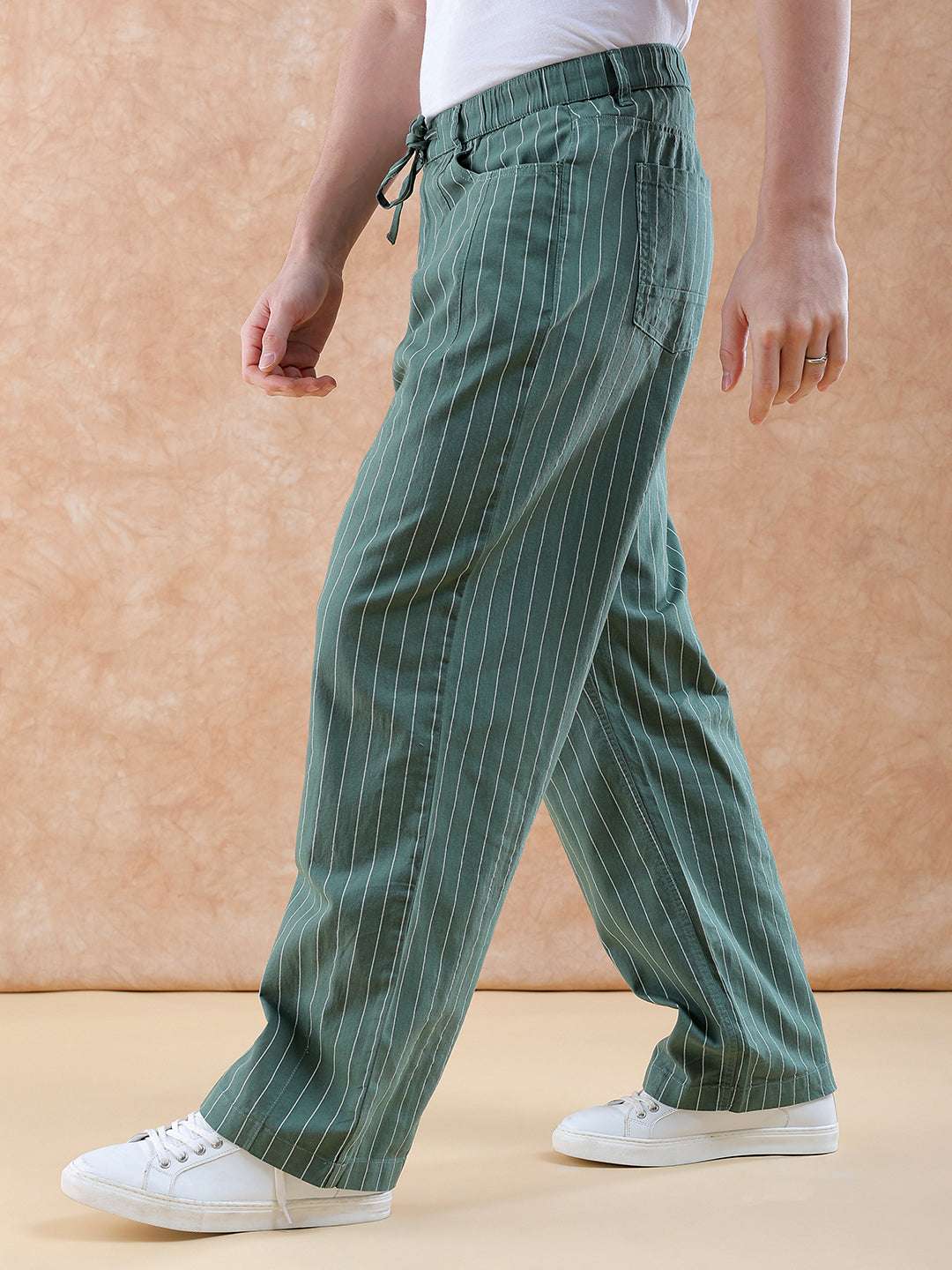 Shop Men Striped Trouser Online.