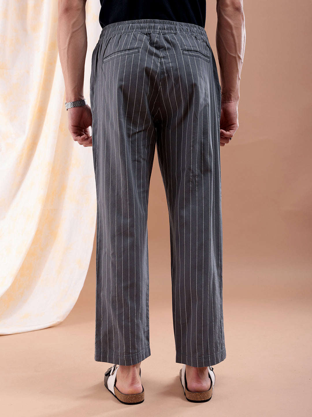 Shop Men Striped Trouser Online.