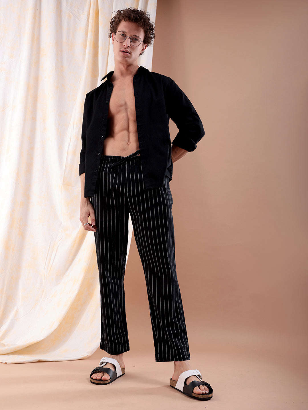 Shop Men Striped Trouser Online.