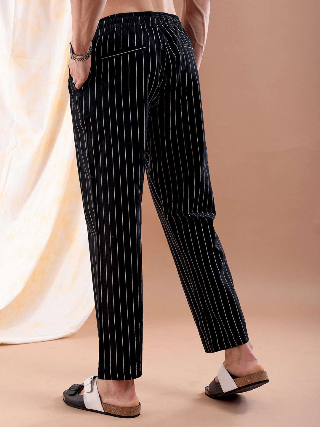 Shop Men Striped Trouser Online.