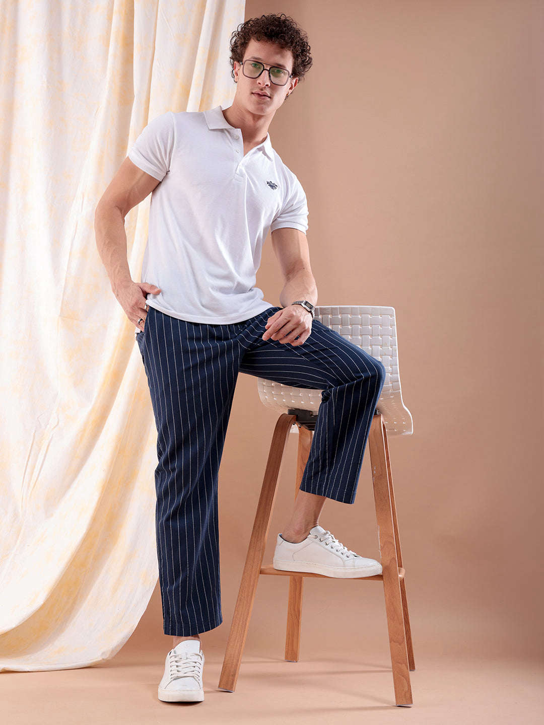 Shop Men Striped Trouser Online.