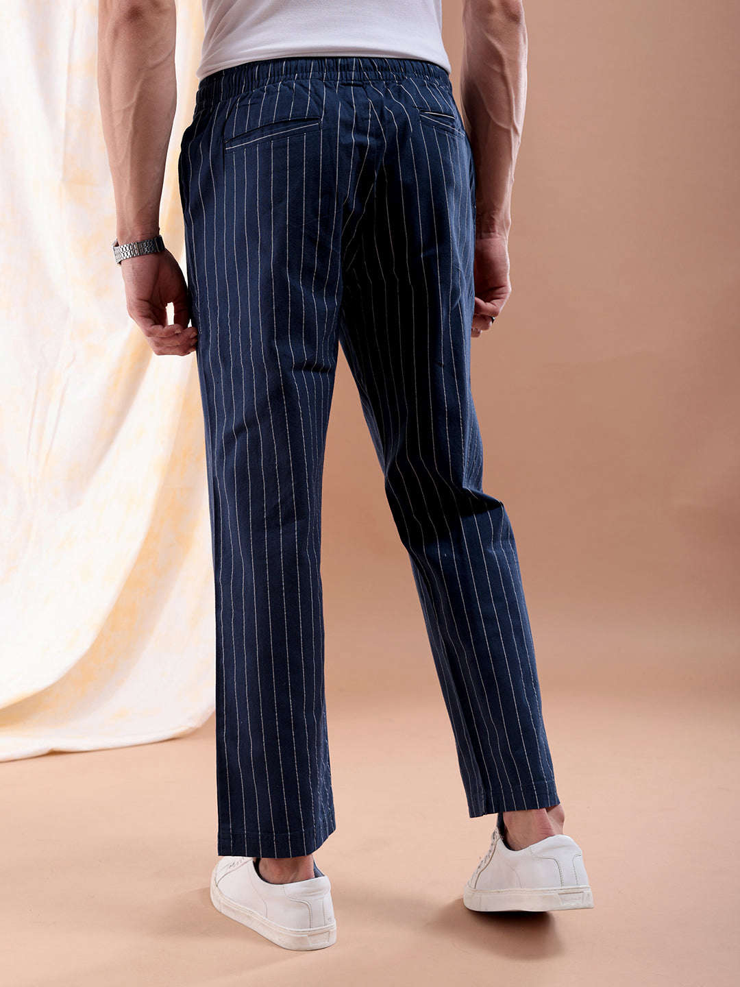 Shop Men Striped Trouser Online.