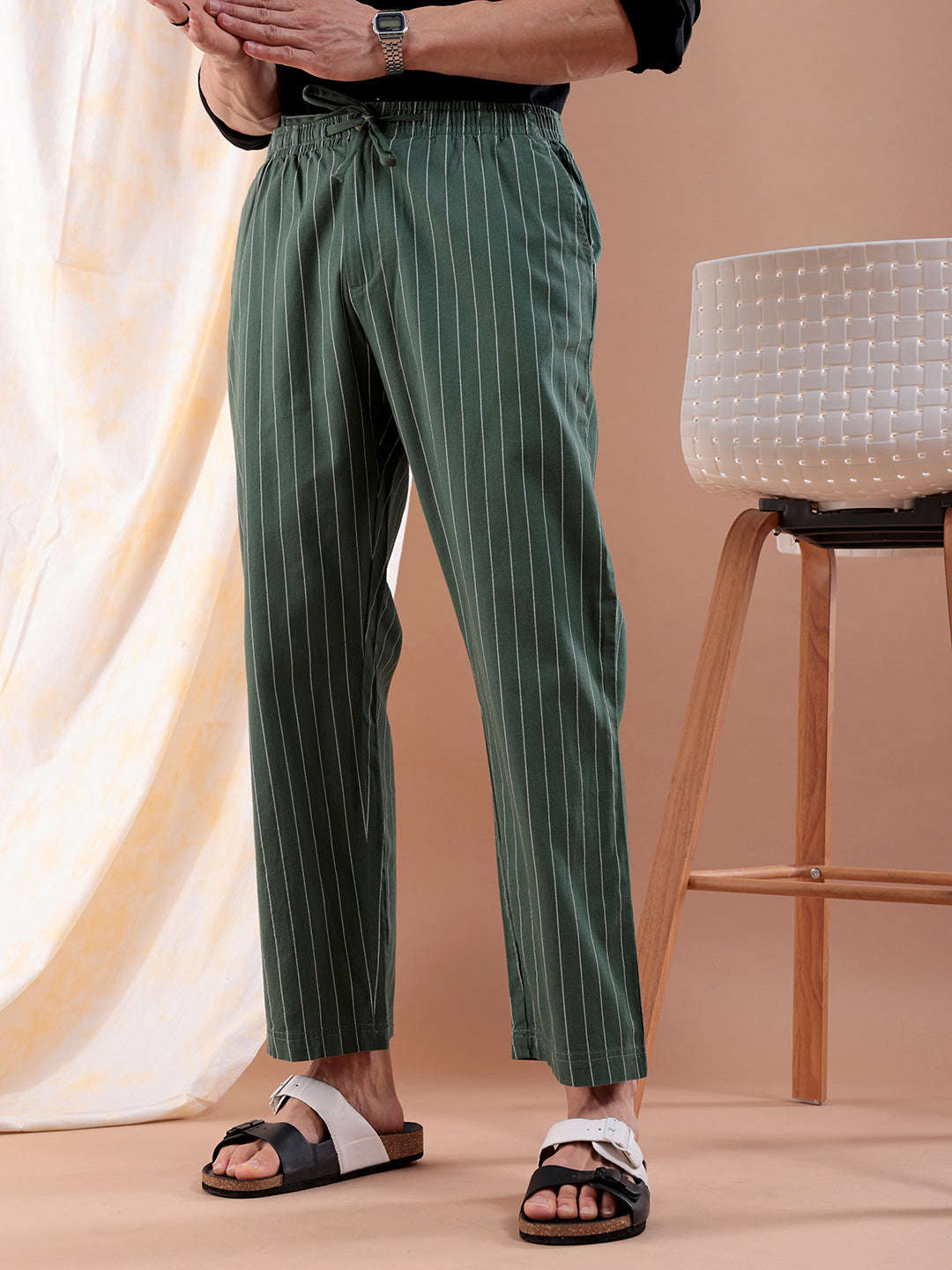 Shop Men Striped Trouser Online.