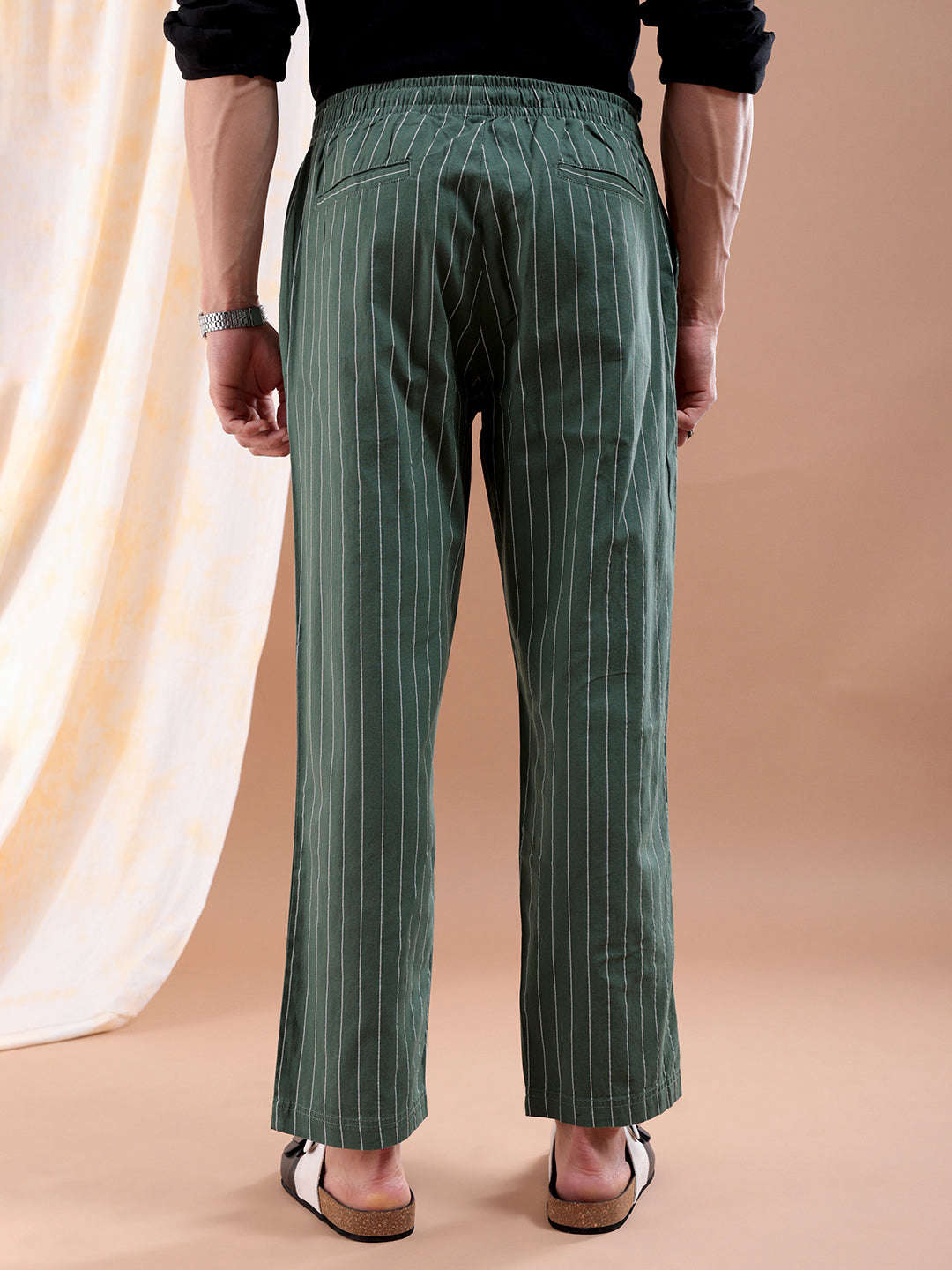 Shop Men Striped Trouser Online.