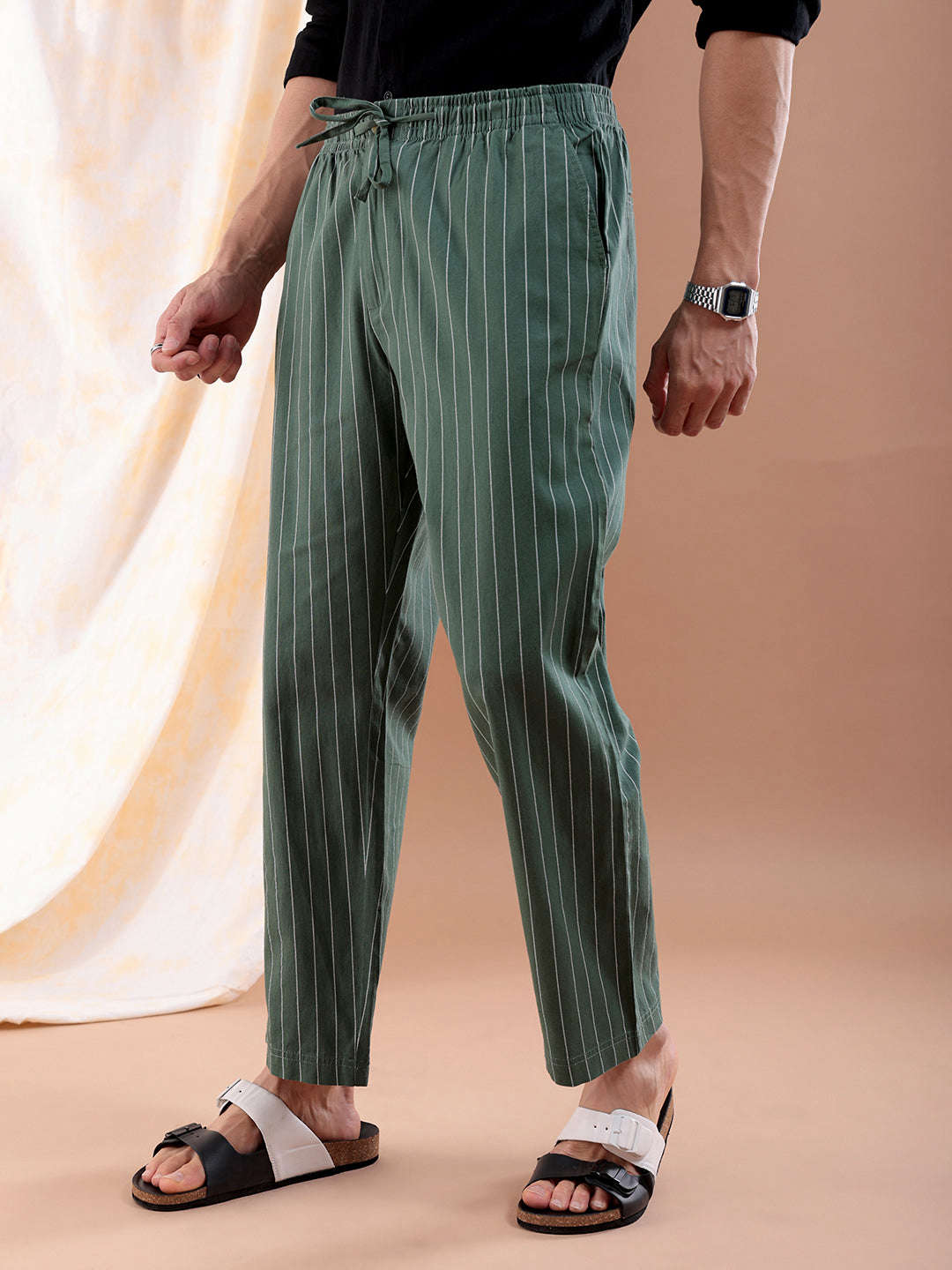 Shop Men Striped Trouser Online.