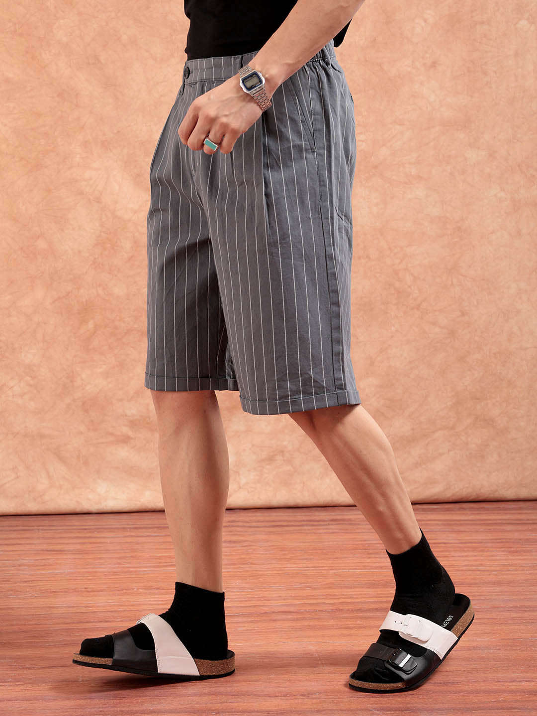 Shop Men Striped Shorts Online.