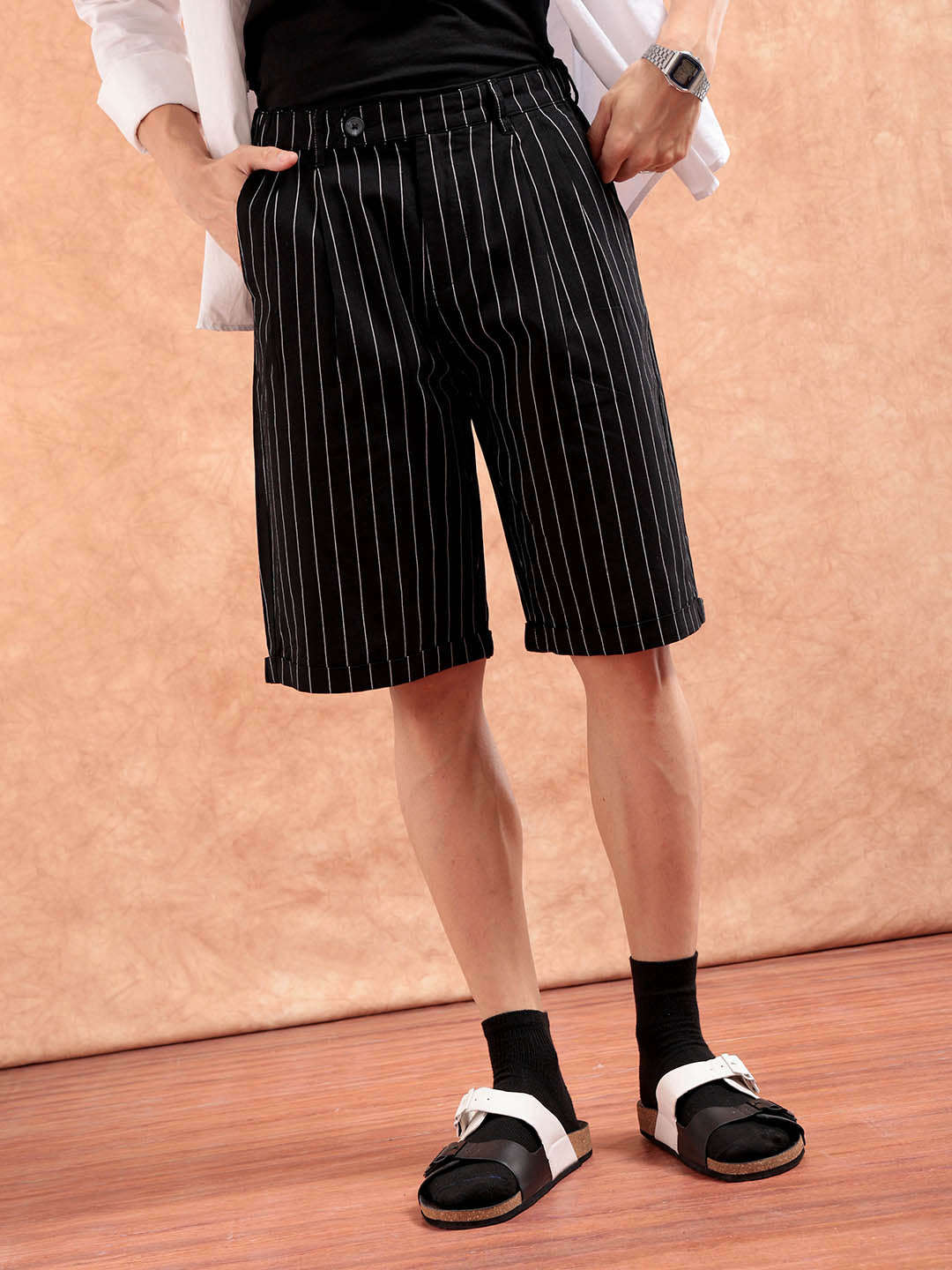 Shop Men Striped Shorts Online.