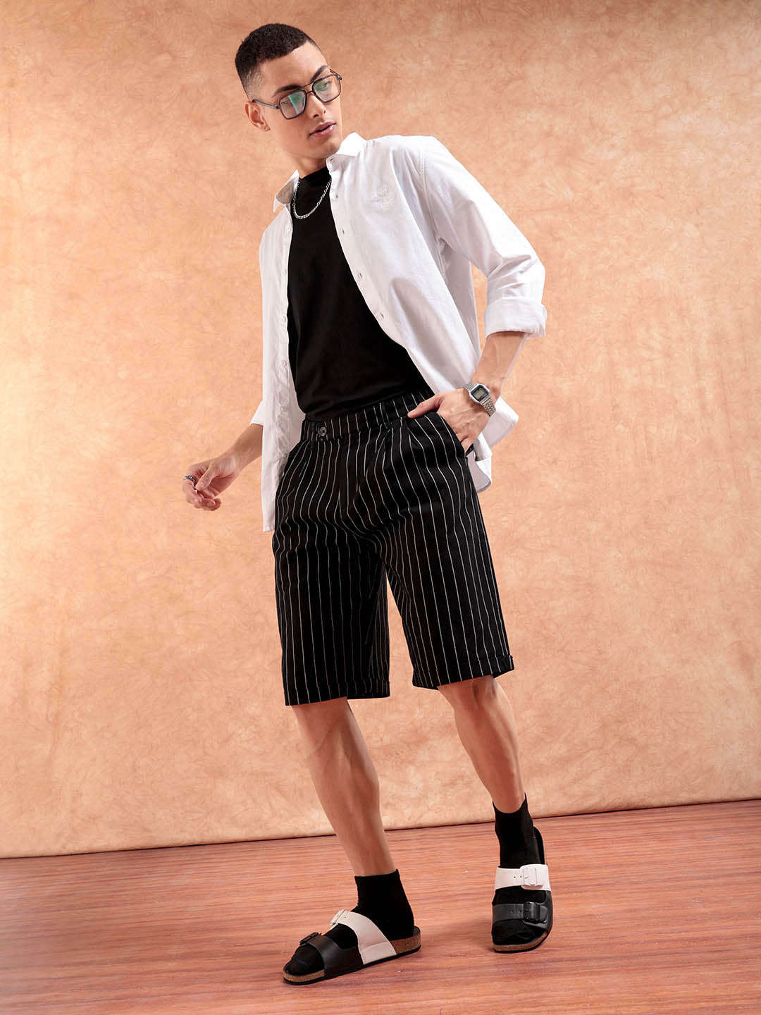 Shop Men Striped Shorts Online.