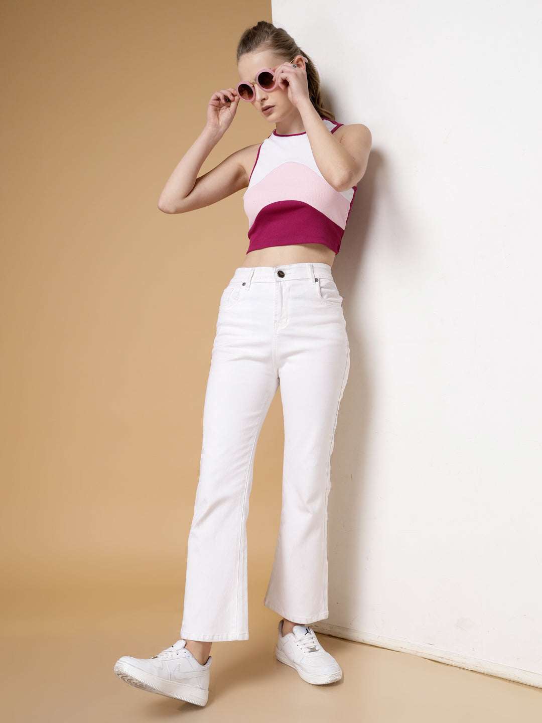 Shop Women Colourblocked Top Online.
