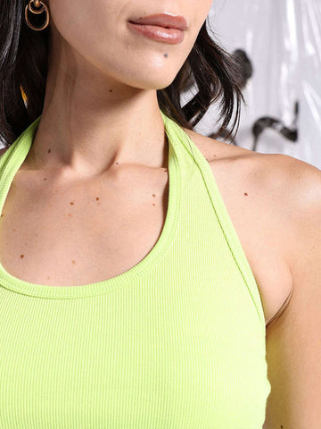Shop Women Halter Neck Rib Top Online.