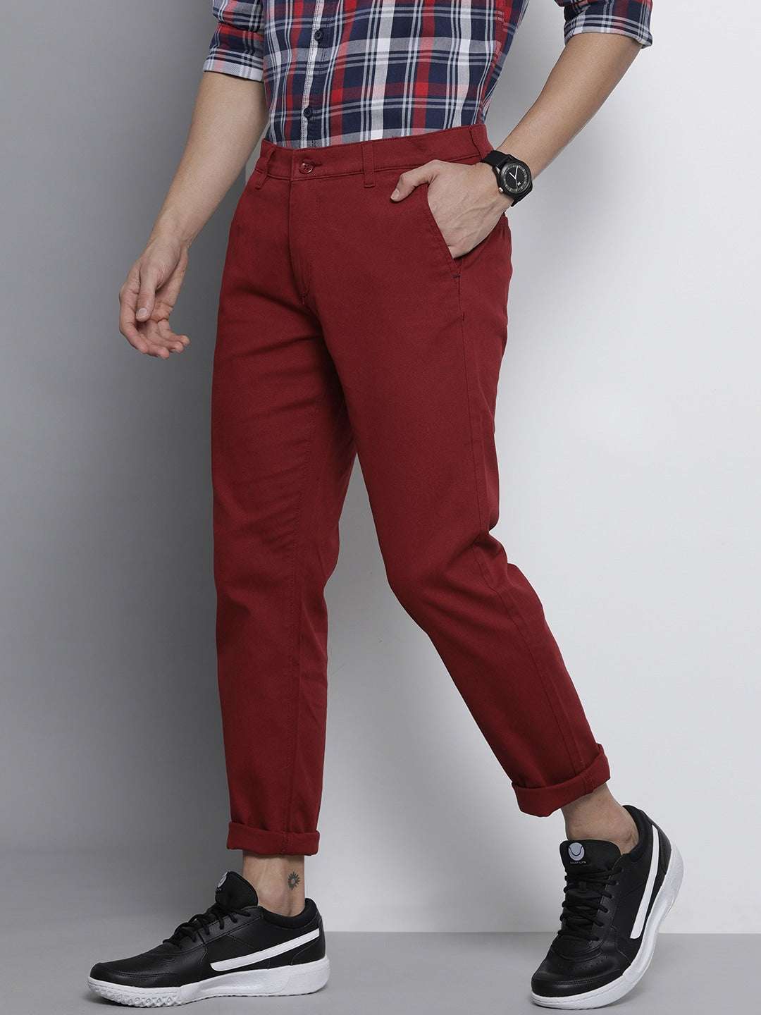 Shop Men Solid Trouser Online.