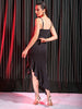 Shop Freehand Women Black Fitted Textured Scoop Neck Partywear Ruffle Dress Online.