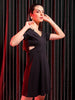 Shop Freehand Women Black Regular Textured Off Shoulder Partywear Skater Dress Online.
