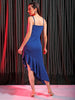 Shop Freehand Women Blue Fitted Textured Scoop Neck Partywear Ruffle Dress Online.