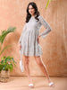 Shop Freehand Women Grey Fit and Flare Lace Round Neck Tiered Dress Online.