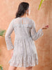 Shop Freehand Women Grey Fit and Flare Lace Round Neck Tiered Dress Online.