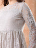 Shop Freehand Women Grey Fit and Flare Lace Round Neck Tiered Dress Online.