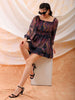 Shop Freehand Women Multicolor Fit and Flare Futuristic Scoop Neck Mini Dress Online.