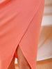 Shop Freehand Women Pink Fitted Textured Square Neck Wrap Dress Online.