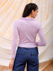 Shop Freehand Women Purple Fitted Solid Collared Shirt Style Online.