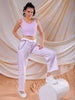 Shop Freehand Women Purple Fitted Solid Square Neck Crop Top Online.