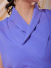 Shop Freehand Women Purple Fitted Textured Cowl Neck Draped Top Online.