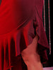 Shop Freehand Women Red Fitted Textured Scoop Neck Partywear Ruffle Dress Online.
