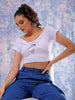 Shop Freehand Women White Fitted Solid Sweetheart Neck Off Shoulder Top Online.