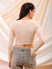 Shop Freehand Women White Fitted Solid V-Neck Regular Online.