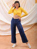 Shop Freehand Women Yellow Fitted Solid V-Neck Regular Online.