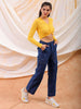 Shop Freehand Women Yellow Fitted Solid V-Neck Regular Online.