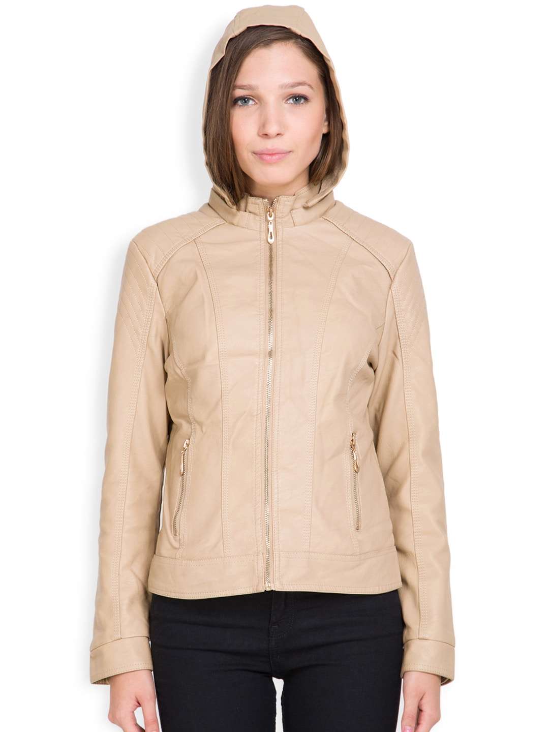 Shop Women Self Design Jacket Online.