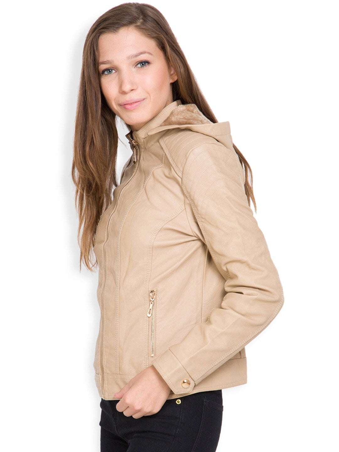 Shop Women Self Design Jacket Online.