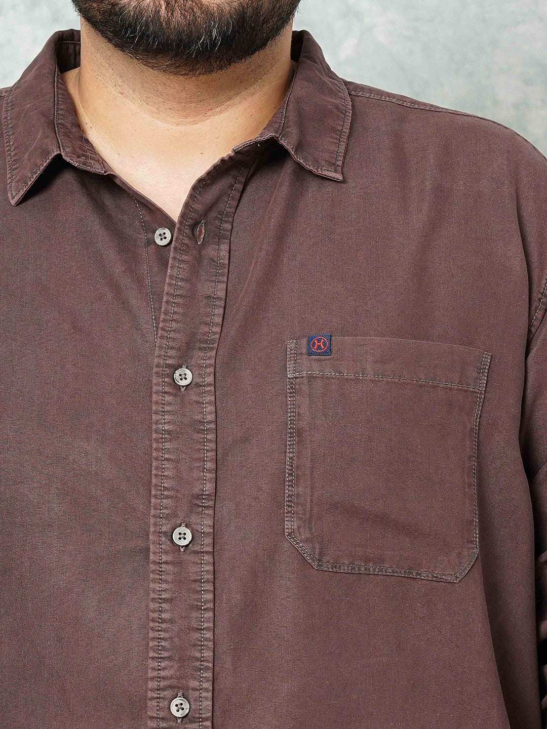 Shop Hardsoda Men Purple Plus Size Solid Casual Shirt Online.