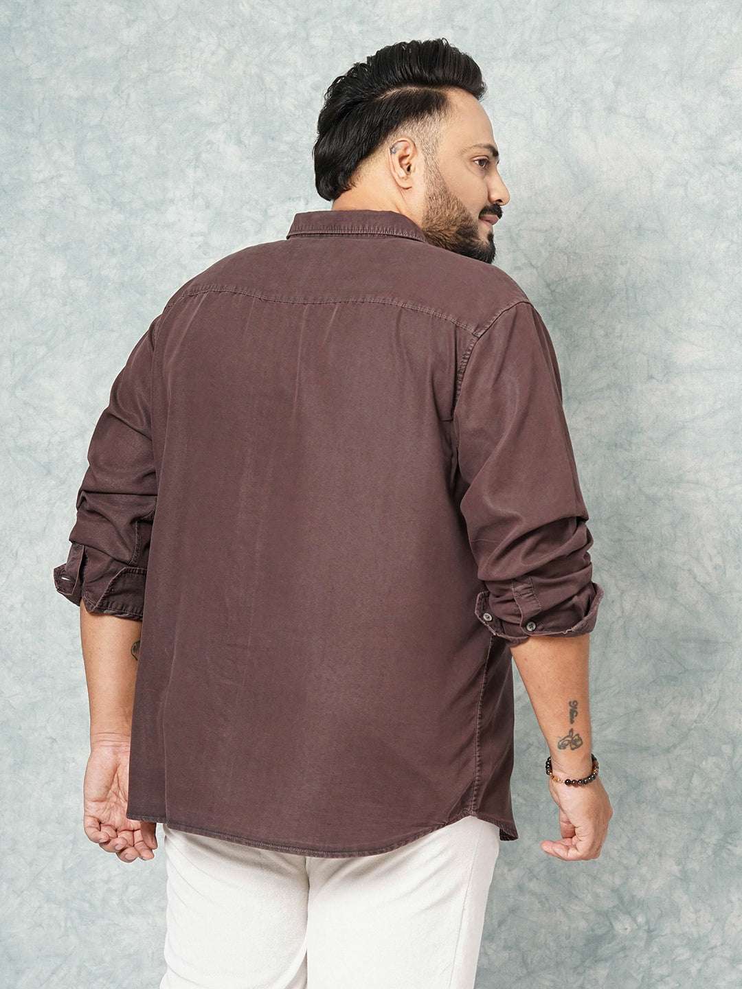 Shop Hardsoda Men Purple Plus Size Solid Casual Shirt Online.