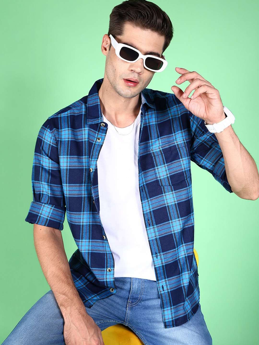 Shop Men Checked Shirt Online.