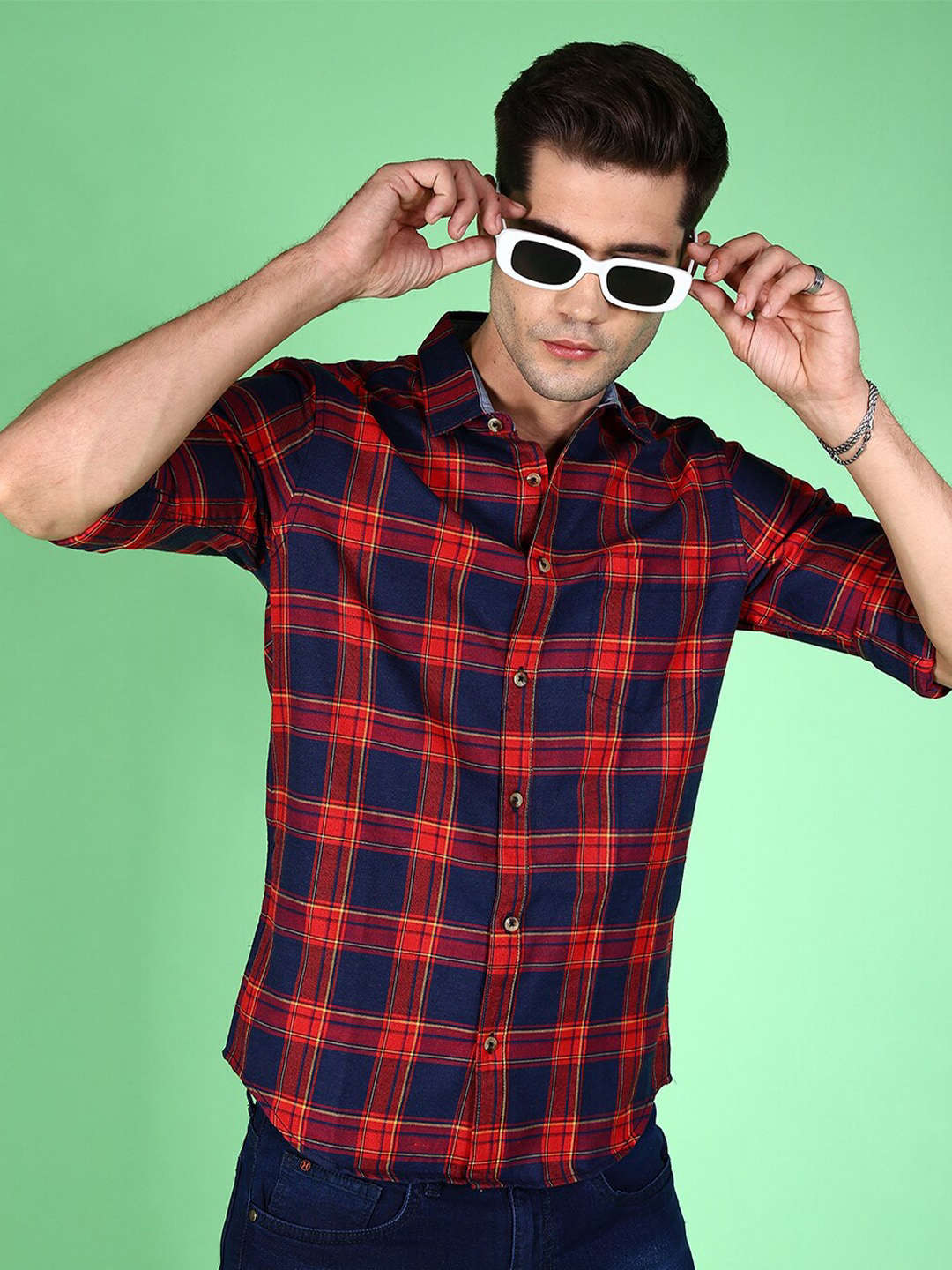 Shop Men Checked Shirt Online.