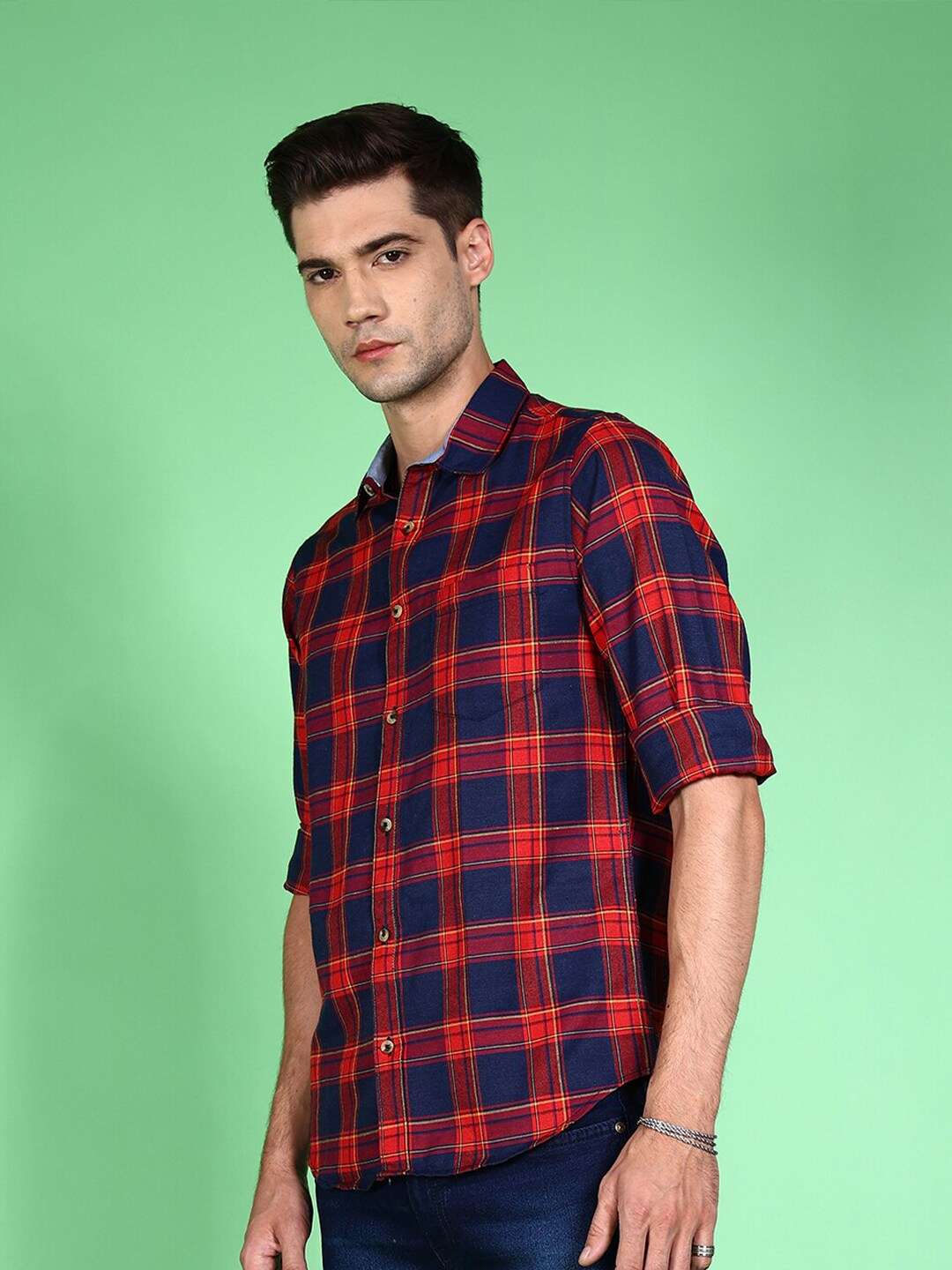 Shop Men Checked Shirt Online.