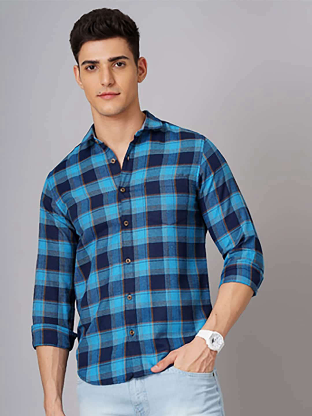 Shop Men Checked Shirt Online.