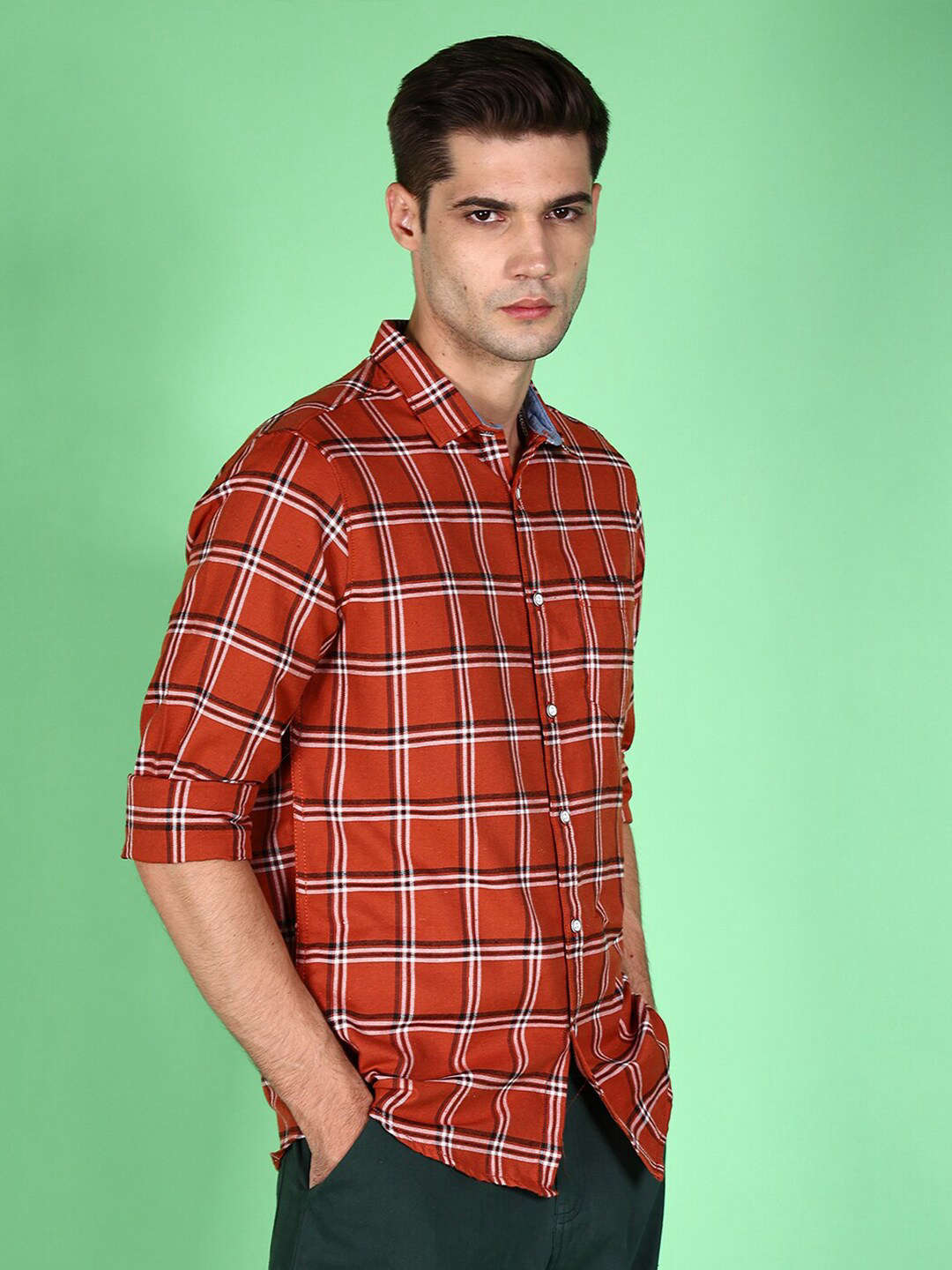 Shop Men Checked Shirt Online.