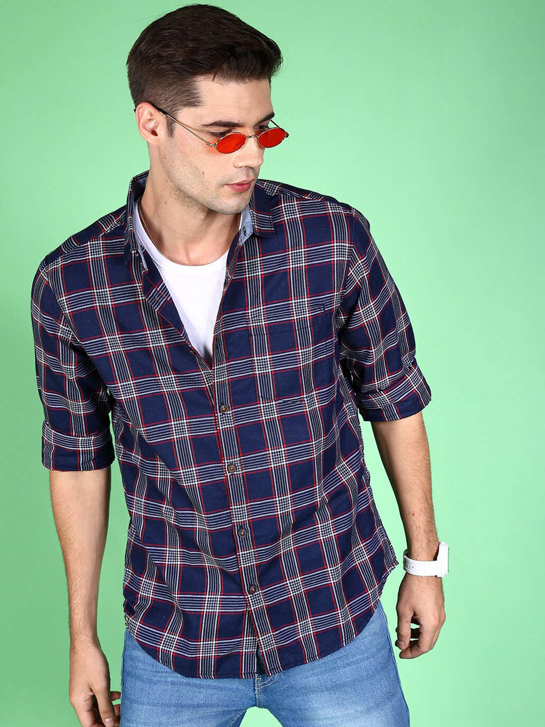 Shop Men Checked Shirt Online.